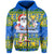 Solomon Islands Christmas Zip Hoodie Cool Santa Claus LT6 Unisex Blue - Polynesian Pride