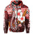 Custom Hawaii Fish Hook Zip Hoodie Red Style LT6 - Polynesian Pride