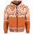 Tailulu College Zip Hoodie Tonga Patterns Unisex Orange - Polynesian Pride