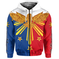 Custom Philippines Zip Hoodie Eagle LT6 Zip Hoodie Blue - Polynesian Pride