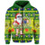 Cook Islands Christmas Zip Hoodie Cool Santa Claus LT6 Unisex Green - Polynesian Pride