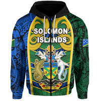 Custom Solomon Islands Independence 43rd Zip Hoodie LT6 Blue - Polynesian Pride