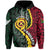 Custom Vanuatu Zip Hoodie Mix Maori Silver Fern LT6 - Polynesian Pride