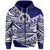 Custom Tupou College Hoodie Tonga Tribal LT6 Zip Hoodie Blue - Polynesian Pride