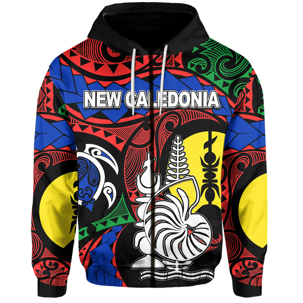 Custom New Caledonia Zip Hoodie Color Flag LT6 Unisex Red - Polynesian Pride