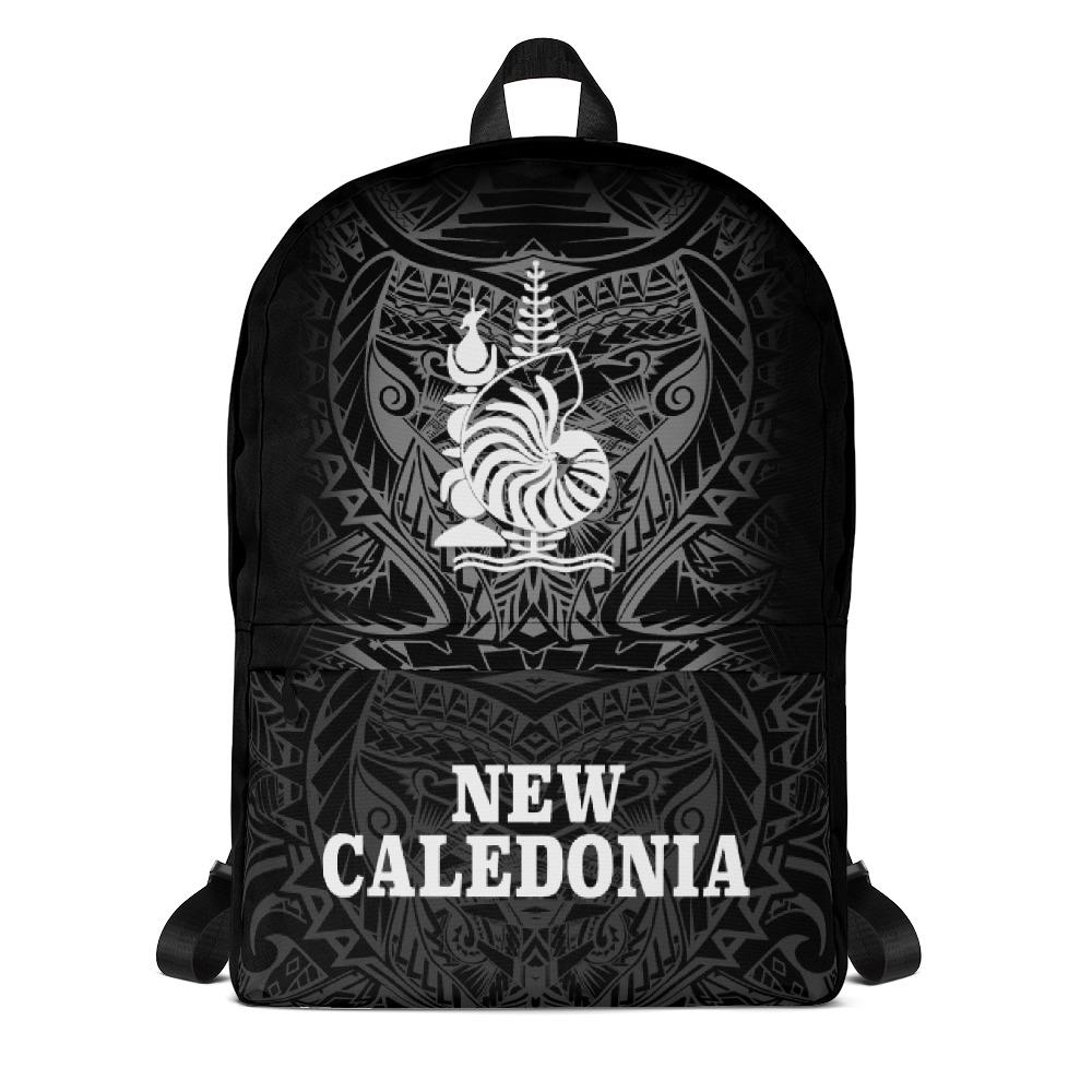 New Caledonia Polynesian Backpack - White Tribal Pattern Black - Polynesian Pride