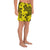 Polynesian Turtle Palm And Sea Pebbles Yellow Men's Athletic Long Shorts - Polynesian Pride