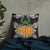 Pohnpei State Pillow - Coat Of Arms With Tropical Flowers 22×22 Black Pillow - Polynesian Pride