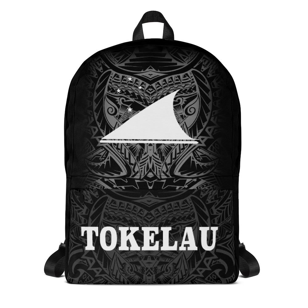 Tokelau Polynesian Backpack - White Tribal Pattern Black - Polynesian Pride