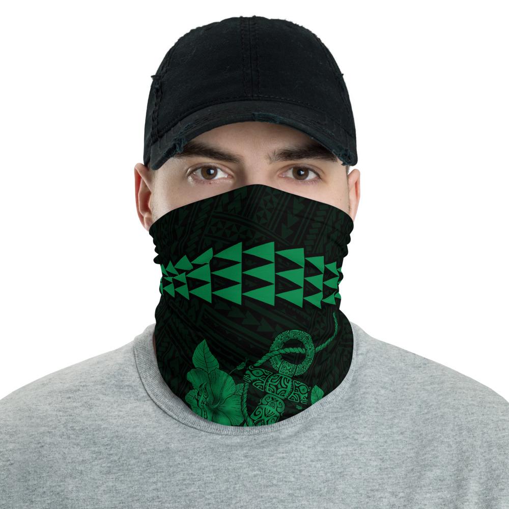 Hawaii Bandana Kakau Polynesian Anchor Neck Gaiter - Green Green One Size - Polynesian Pride