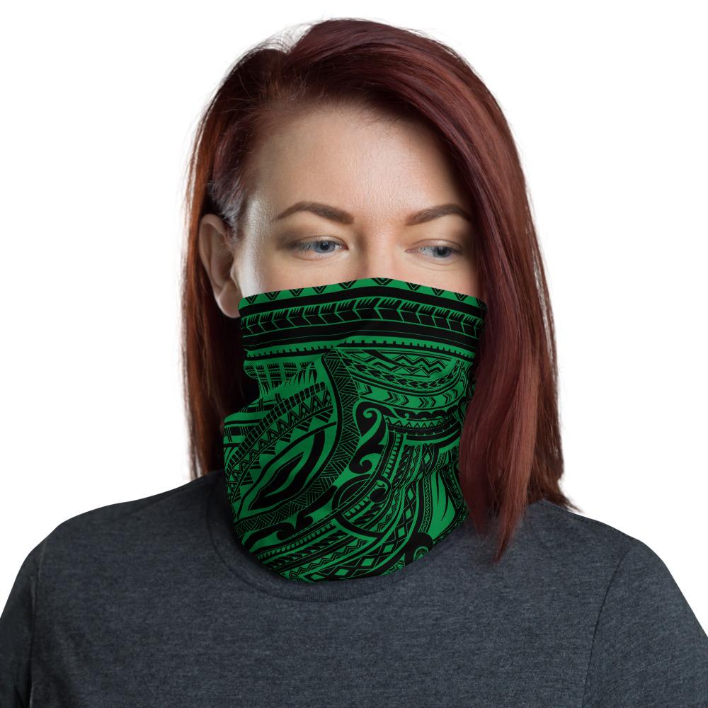 Hawaiian Bandana - Polynesian Tribal Green Neck Gaiter One Size Art - Polynesian Pride