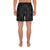 Polynesian Plumeria Mix Gray Black Men's Athletic Long Shorts - Polynesian Pride