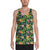 Tropical Pattern With Pineapples, Palm Leaves And Flowers. Hawaii Men's Tank Top AH White - Polynesian Pride