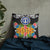 Northern Mariana Islands Pillow - Coat Of Arms With Tropical Flowers 22×22 Black Pillow - Polynesian Pride