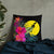 New Caledonia Polynesian Basic Pillow - Tropical Bouquet Pillow 22×22 Black - Polynesian Pride