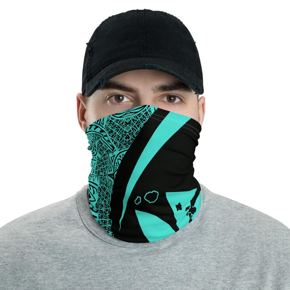 Hawaiian Bandana Kanaka Map Polynesian Neck Gaiter - Circle Style Turquoise One Size Turquosie - Polynesian Pride