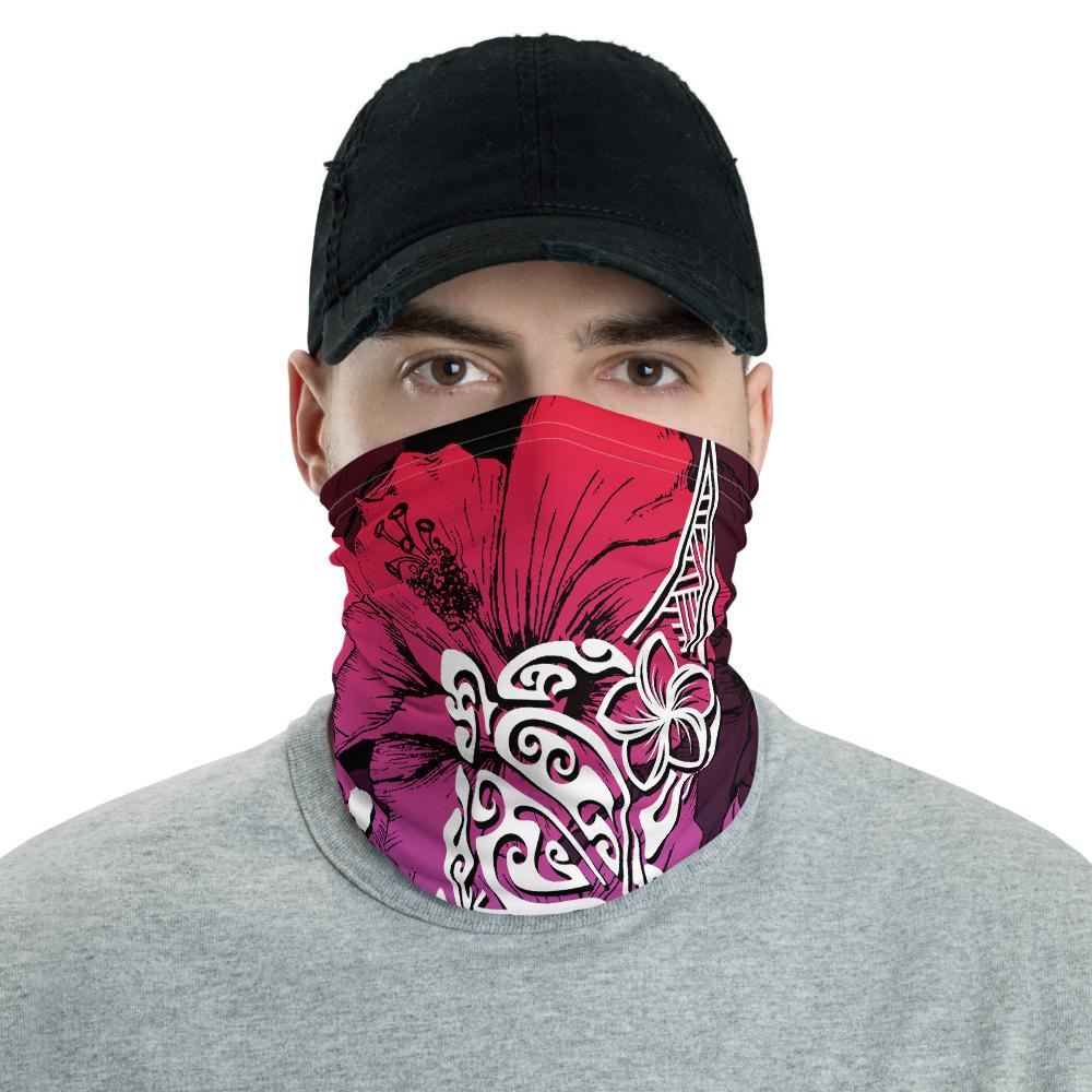 Hawaiian Bandana - Hawaii Polynesian Hibiscus Sweat Neck Gaiter Black One Size - Polynesian Pride