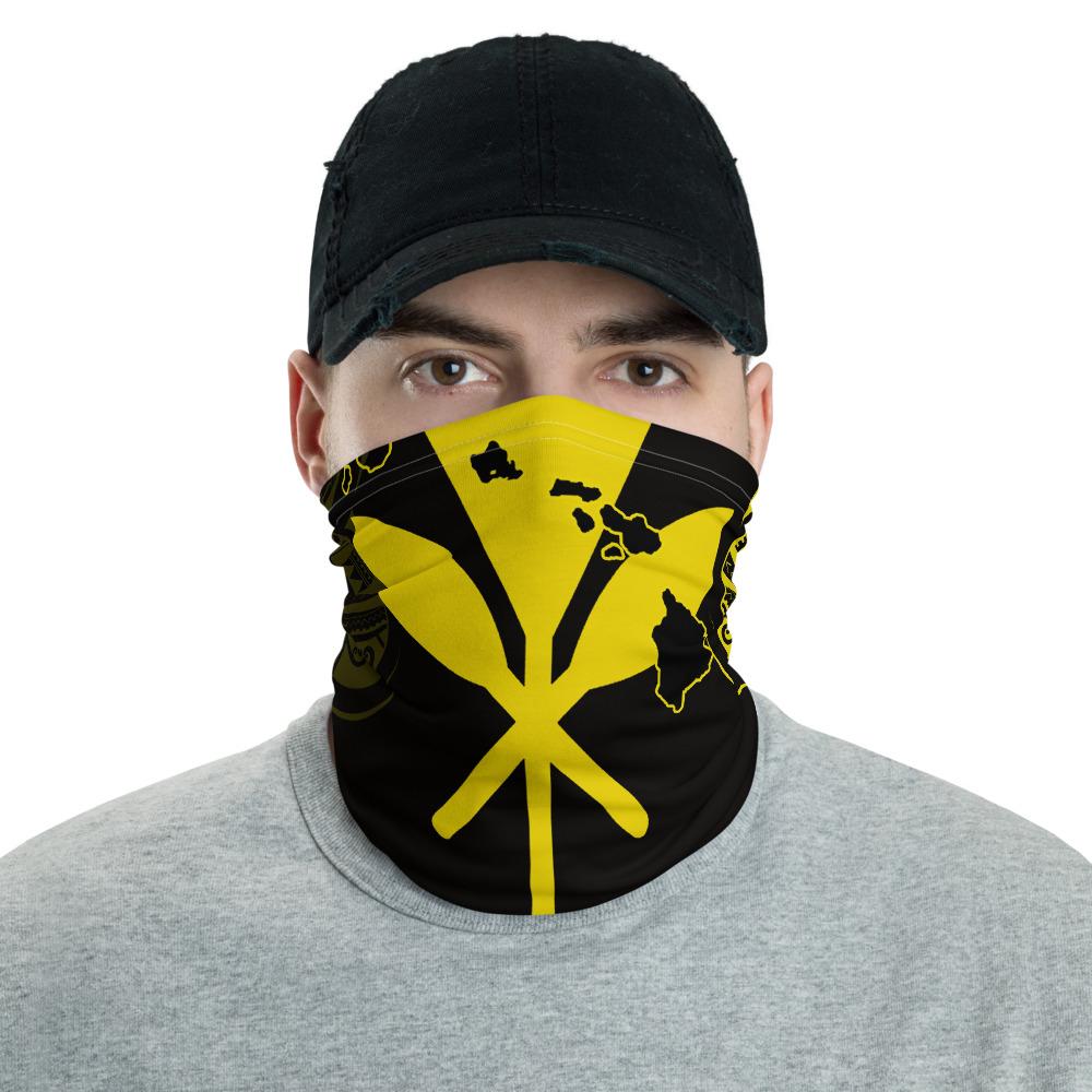 Hawaiian Bandana Kanaka Kakau Polynesian Neck Gaiter - Yellow One Size Yellow - Polynesian Pride