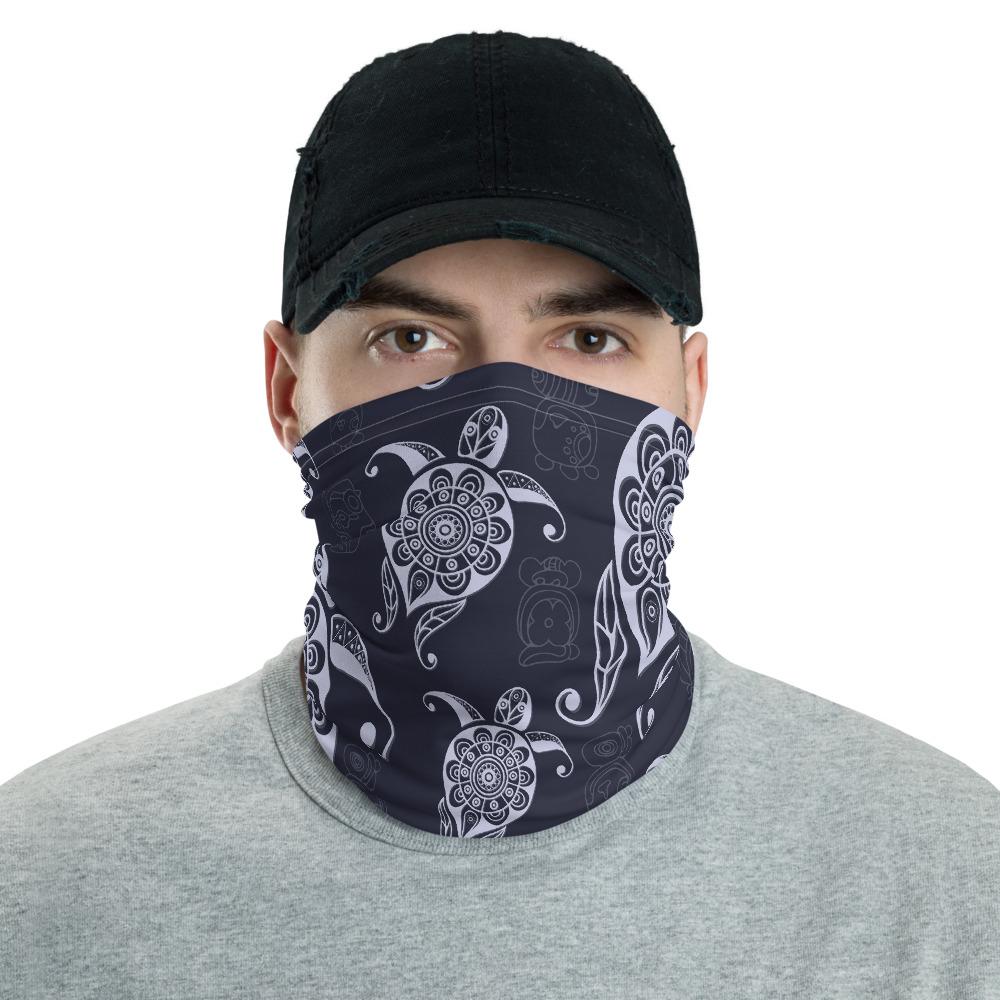 Hawaiian Bandana - Turtle Pattern Wonderfull Neck Gaiter Black One Size - Polynesian Pride