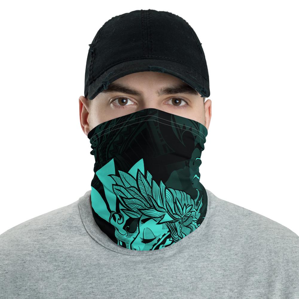 Hawaii Hula Girl Kanaka Hibiscus Polynesian Neck Gaiter - Turquosie One Size Black - Polynesian Pride