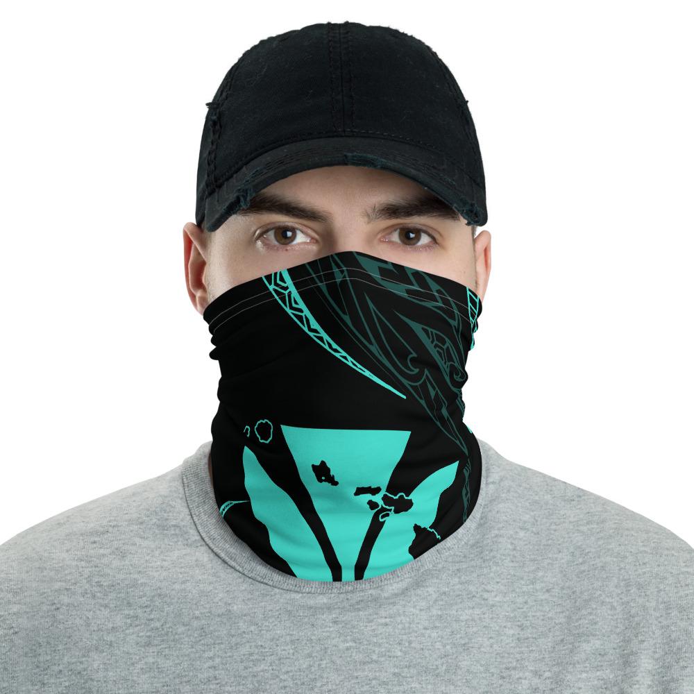 Hawaii Kanaka Map Polynesian Neck Gaiter - Turquoise One Size Turquoise - Polynesian Pride