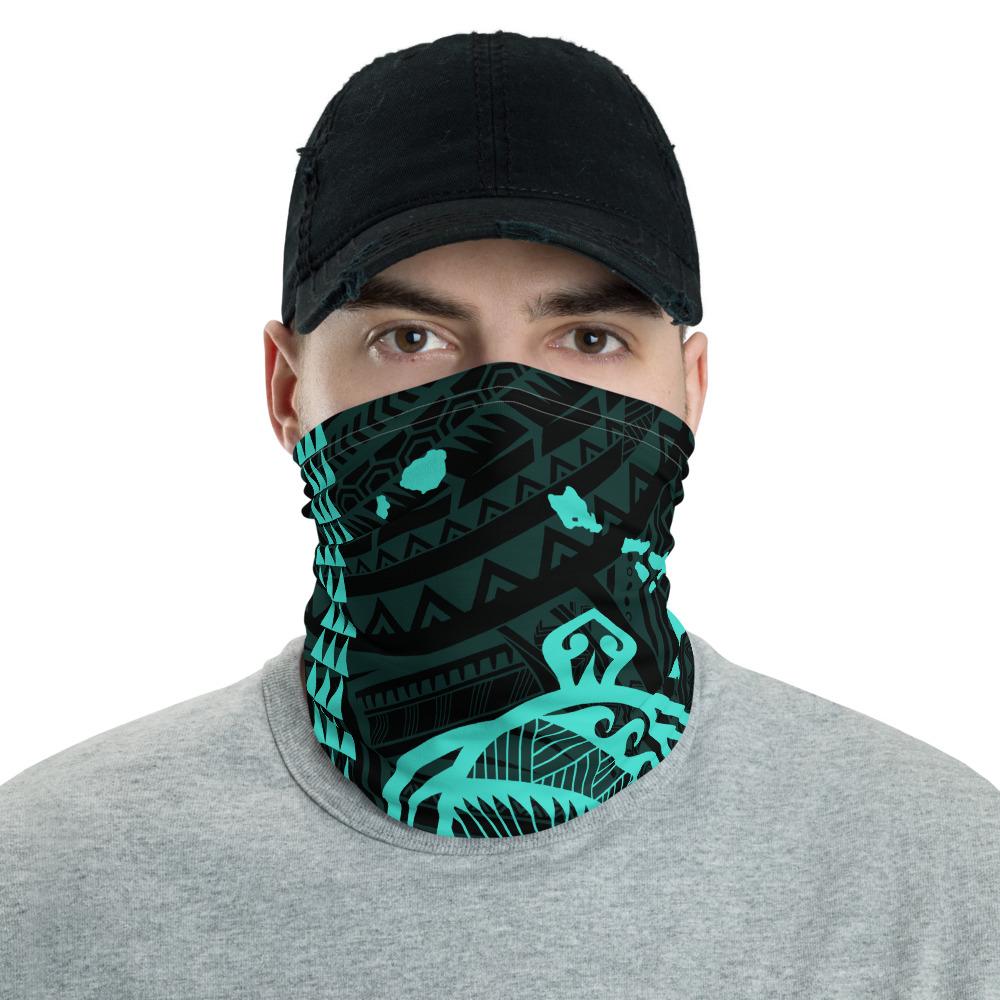 Hawaiian Bandana Turtle Kakau Polynesian Neck Gaiter - Turquoise One Size Turquoise - Polynesian Pride