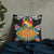 Tonga Pillow - Coat Of Arms With Tropical Flowers 22×22 Black Pillow - Polynesian Pride