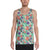 Tropical Flower Blossom Palm Leaves Hawaii Men's Tank Top AH White - Polynesian Pride