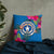 Northern Mariana Islands Polynesian Pillow - Hibiscus Surround Pillow 22×22 Blue - Polynesian Pride