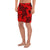 Polynesian Turtle Palm And Sea Pebbles Red Men's Athletic Long Shorts - Polynesian Pride