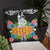 New Caledonia Pillow - Coat Of Arms With Tropical Flowers - Polynesian Pride