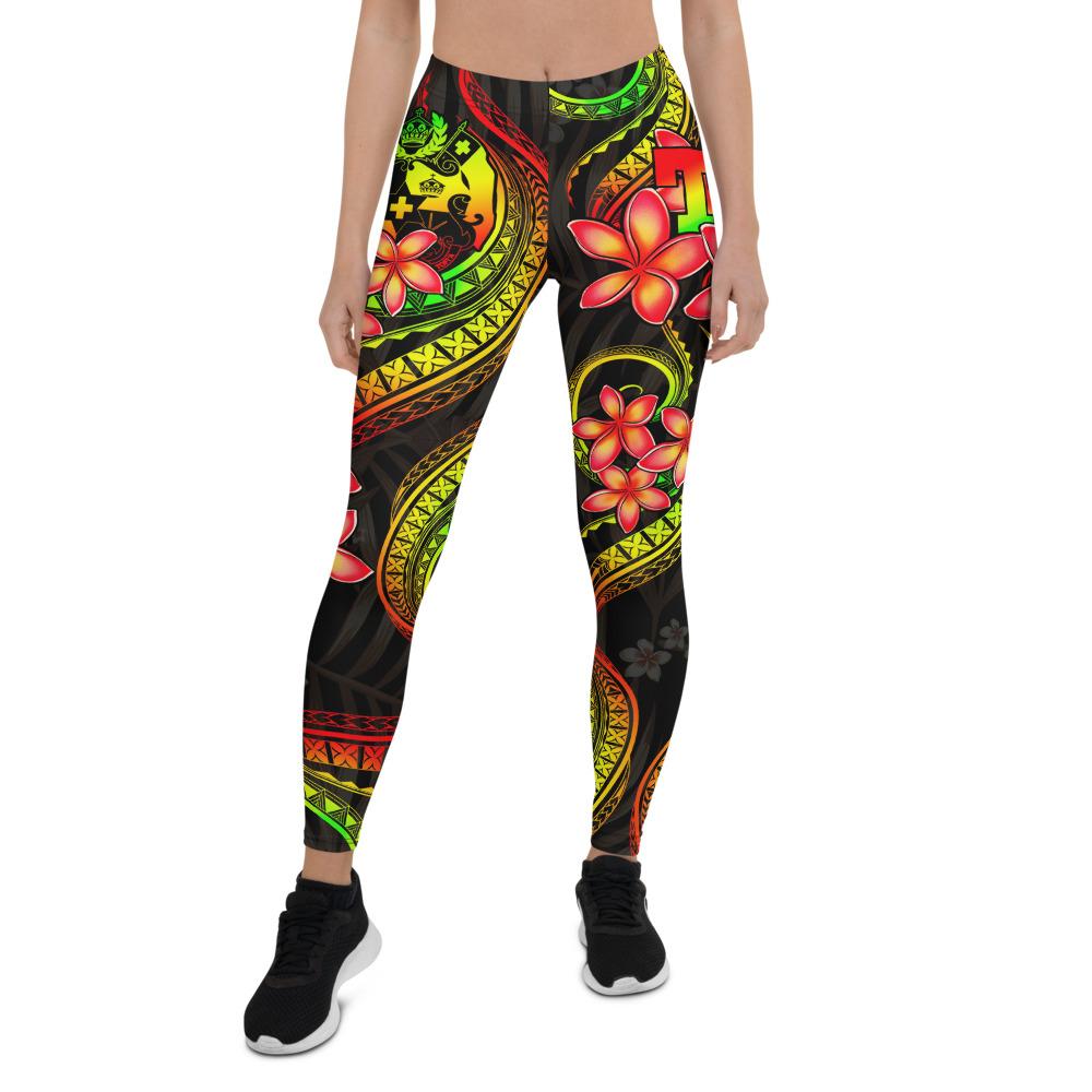 Tonga Polynesian Women Legging - Reggae Plumeria Reggae - Polynesian Pride