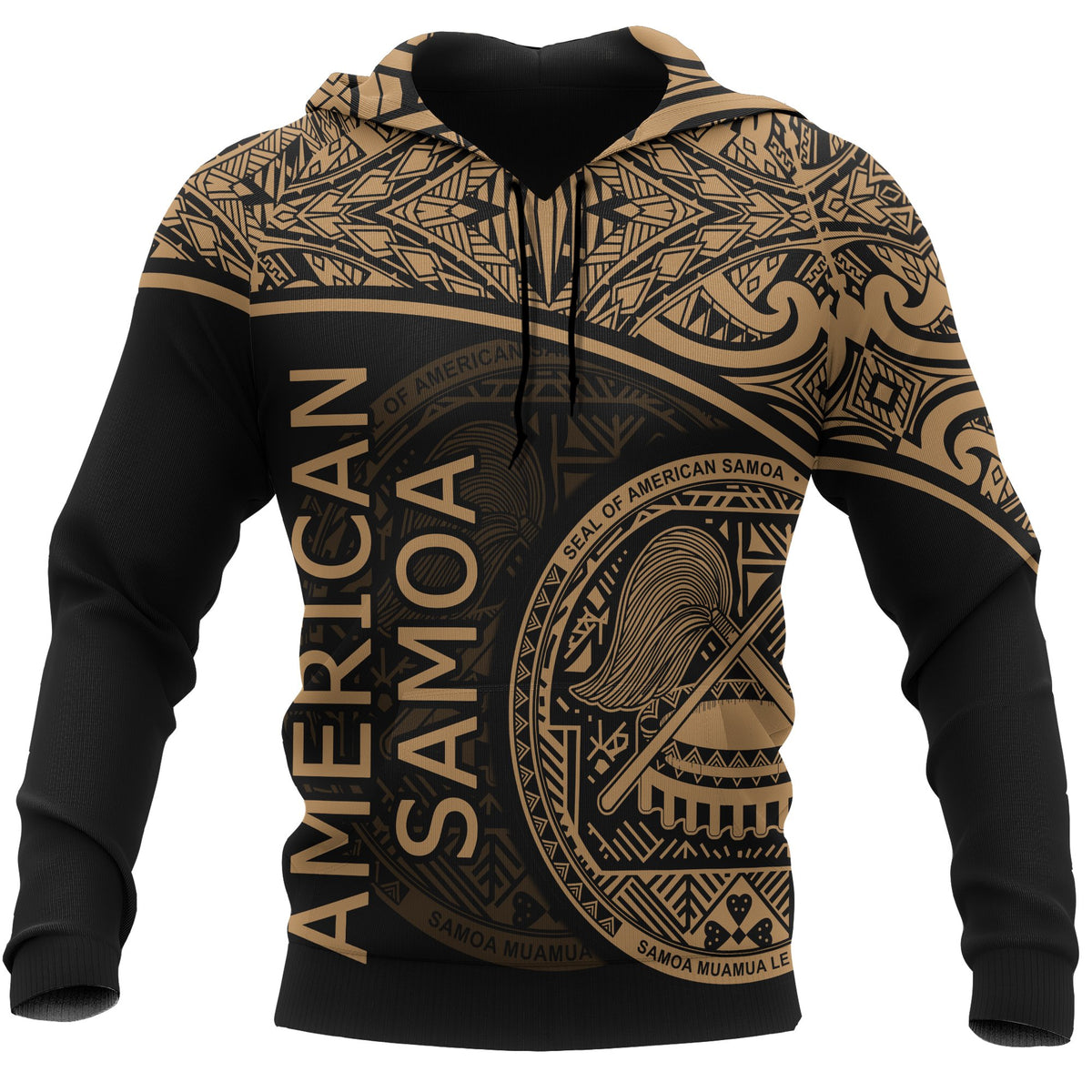 Polynesian American Samoa Hoodie Yellow Curve Yellow - Polynesian Pride