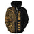 American Samoa Polynesian Custom Zip up Hoodie Yellow Line - Polynesian Pride