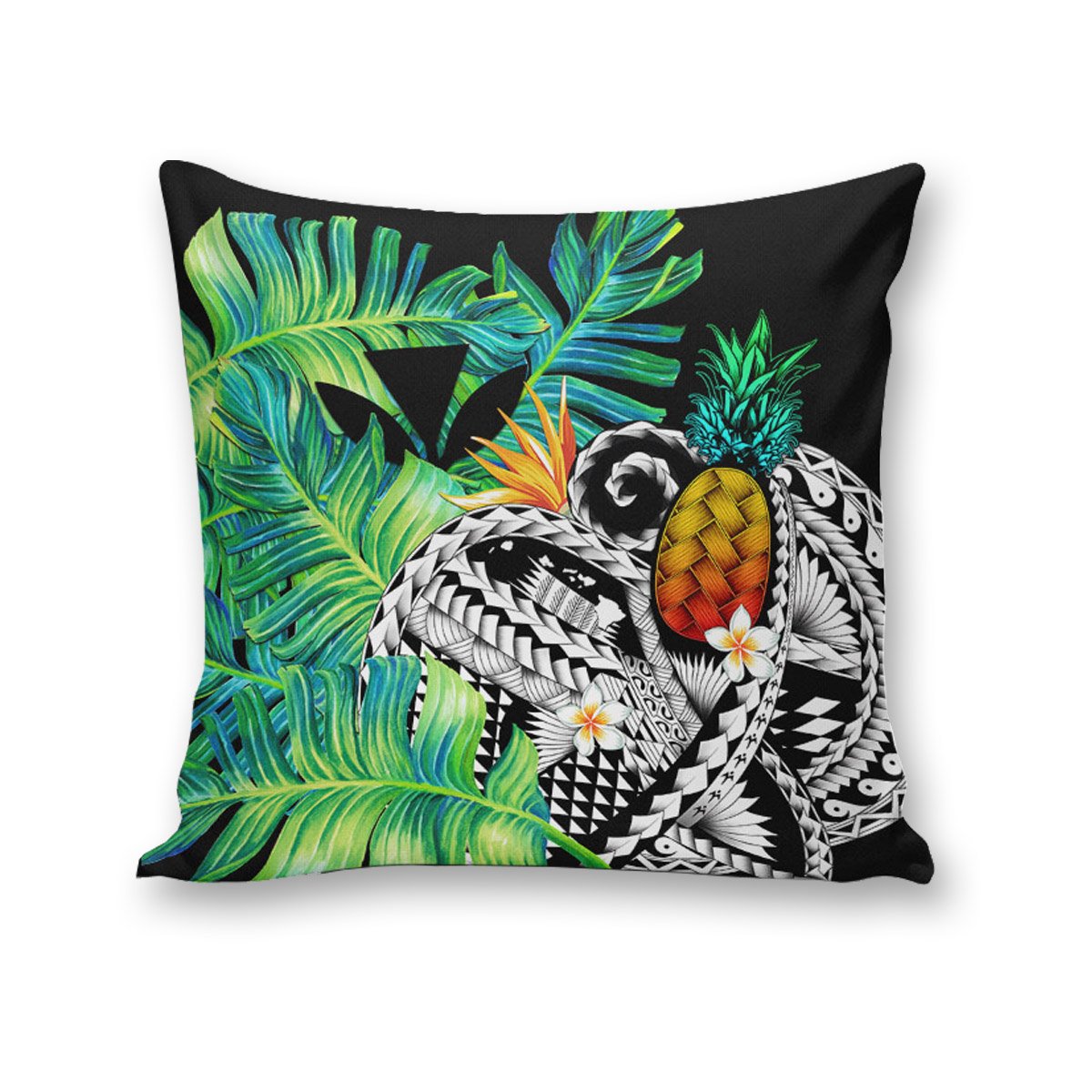 Kanaka Maoli (Hawaiian) Pillow Cases, Polynesian Pineapple Banana Leaves Pillow Cases Green - Polynesian Pride