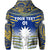 Custom Nauru Polynesian Flag Zip Hoodie Creative Style Blue NO.1, Custom Text and Number LT8 - Polynesian Pride