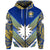 Custom Nauru Polynesian Flag Zip Hoodie Creative Style Blue NO.1, Custom Text and Number LT8 - Polynesian Pride