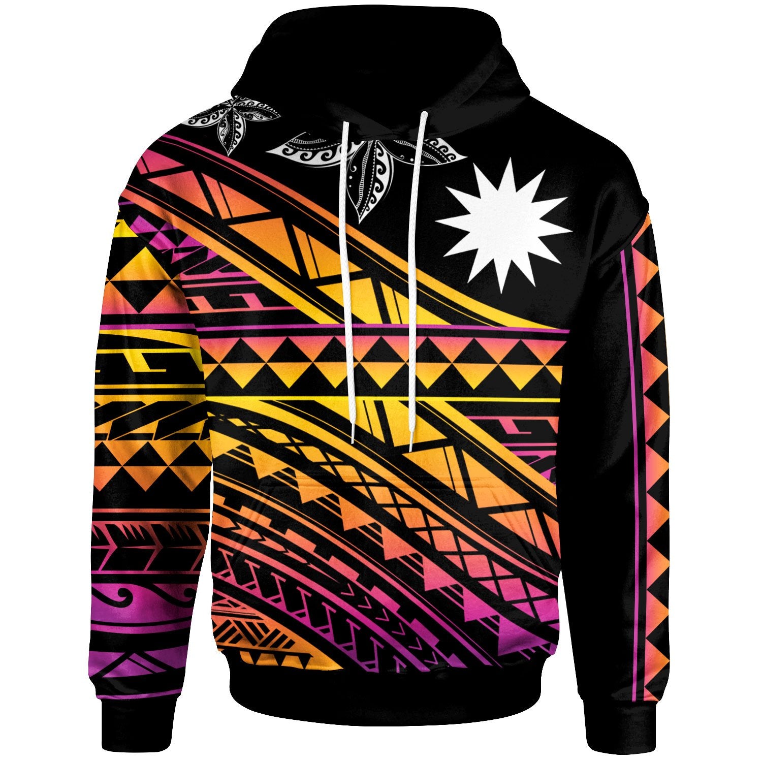 Nauru Custom Hoodie Special Polynesian Ornaments Unisex Black - Polynesian Pride