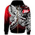 New Caledonia Zip Hoodie Tribal Jungle Pattern Red Color Unisex Red - Polynesian Pride