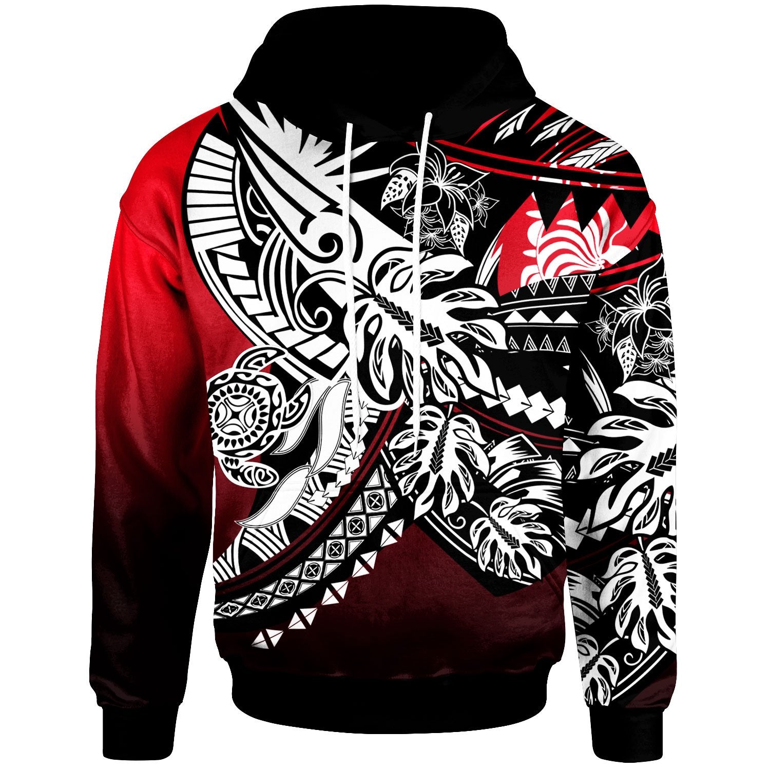 New Caledonia Hoodie Tribal Jungle Pattern Red Color Unisex Red - Polynesian Pride