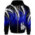 New Caledonia Zip Hoodie Tropical Leaf Gradient Blue Style Unisex Blue - Polynesian Pride