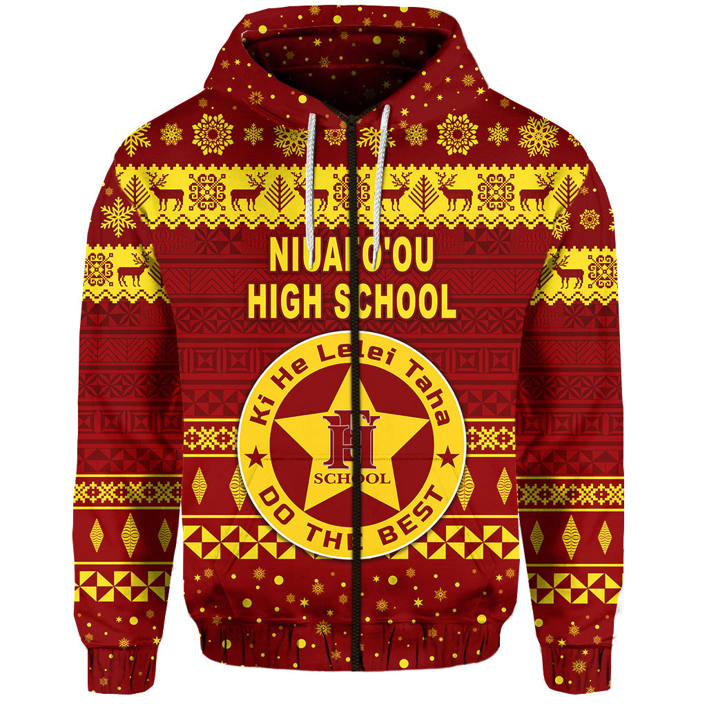 Niuafoou High School Christmas Zip Hoodie Simple Style LT8 - Polynesian Pride