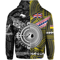 New Zealand Niue Hoodie Maori and Polynesian Together Black LT8 - Polynesian Pride