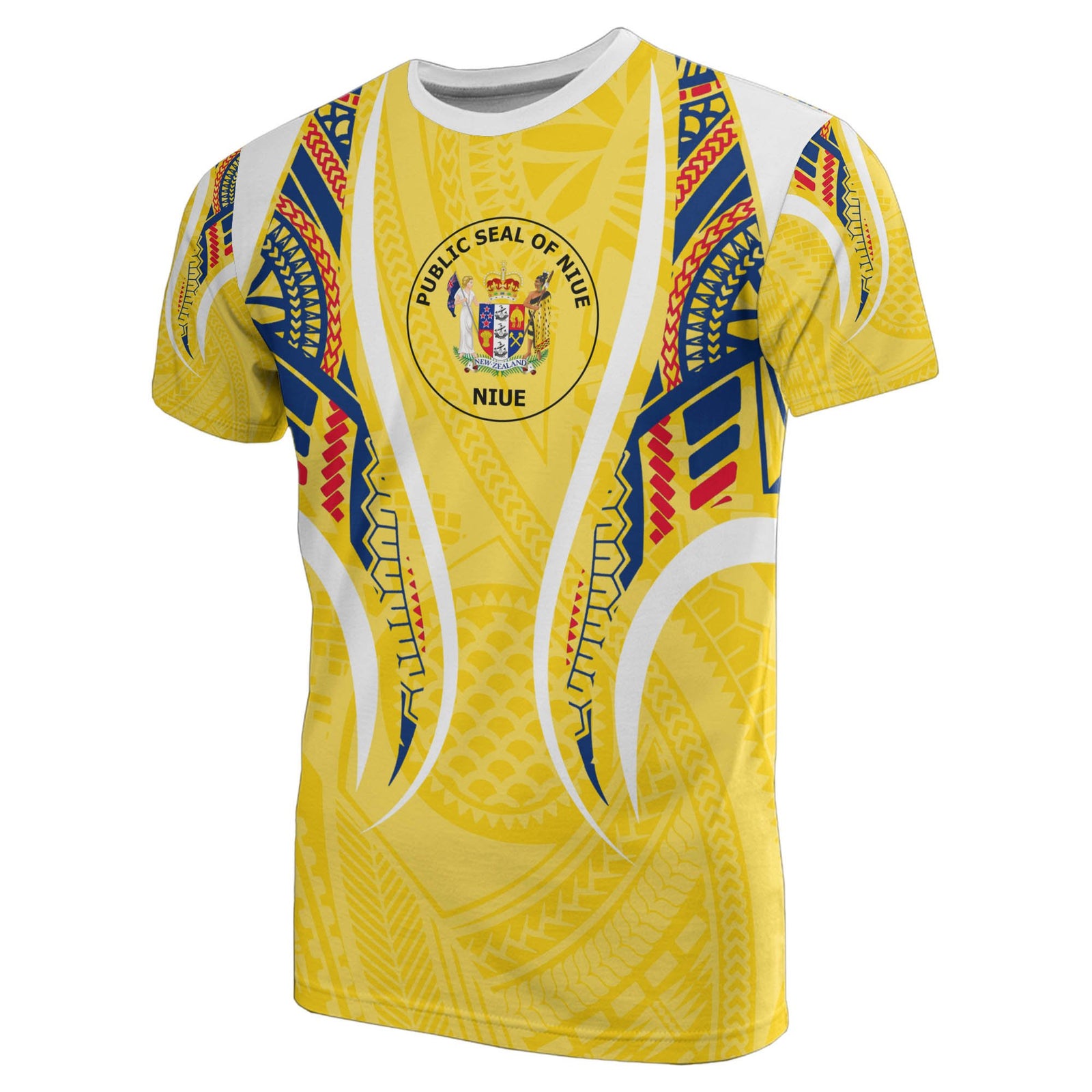 Niue T Shirt Niue Seal Polynesian Stylized Yellow - Polynesian Pride