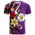 Niue T Shirt Tribal Flower With Special Turtles Purple Color Unisex purple - Polynesian Pride