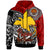 Papua New Guinea Hoodie Custom Emblem of Papua New Guinea With Polynesian Patterns Hoodie Red - Polynesian Pride