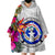 Northern Mariana Islands Hibiscus Polynesian White pattern Wearable Blanket Hoodie LT9 - Polynesian Pride