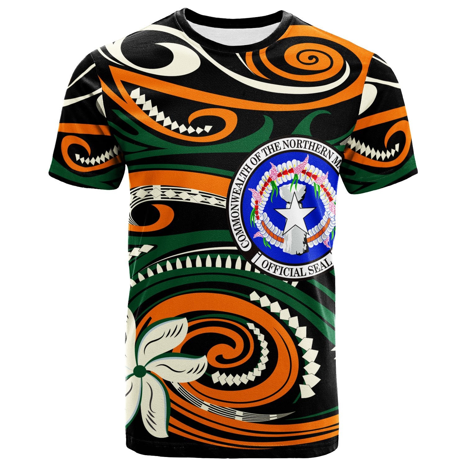 Northern Mariana Islands T Shirt Vortex Style Unisex Orange - Polynesian Pride