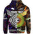 Custom New Zealand Australia Hoodie Maori and Aboriginal Together Purple, Custom Text and Number LT8 - Polynesian Pride