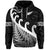 Custom New Zealand Rugby Maori Hoodie Silver Fern Koru Vibes Black LT8 - Polynesian Pride